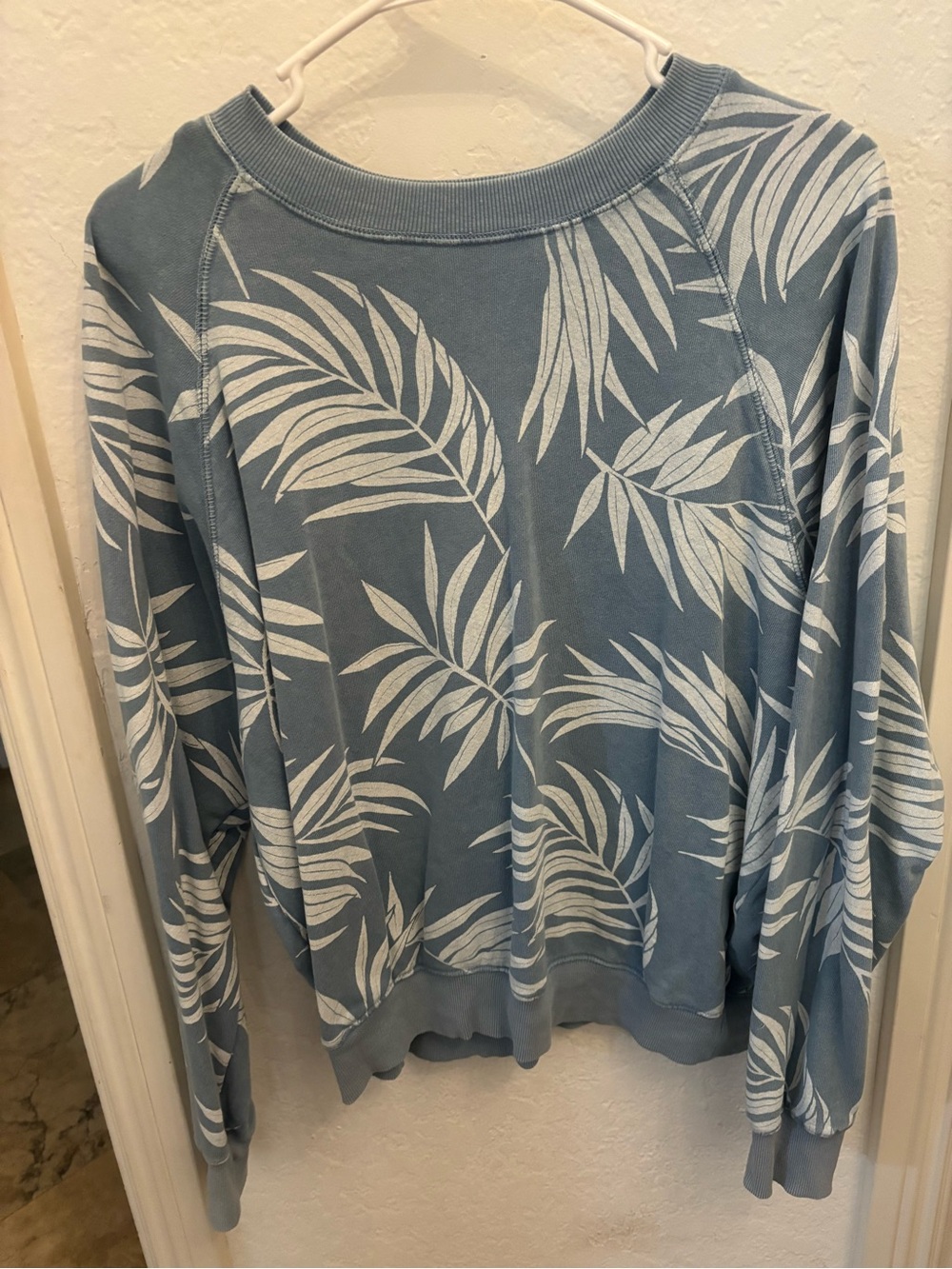 Billabong Light Blue Palm-Print Crewneck
